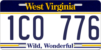 WV license plate 1CO776