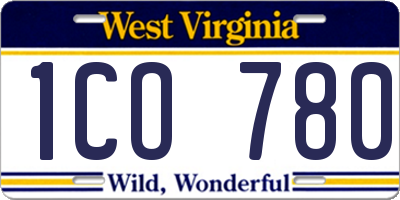 WV license plate 1CO780