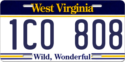 WV license plate 1CO808