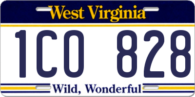 WV license plate 1CO828
