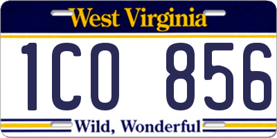 WV license plate 1CO856