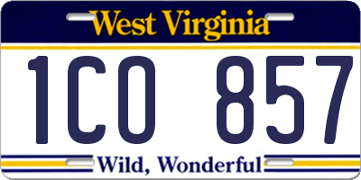 WV license plate 1CO857