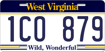 WV license plate 1CO879