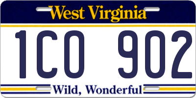 WV license plate 1CO902