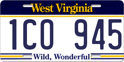 WV license plate 1CO945