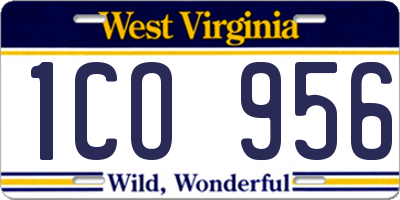 WV license plate 1CO956