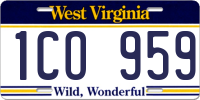 WV license plate 1CO959