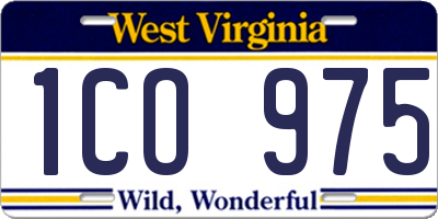WV license plate 1CO975