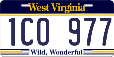 WV license plate 1CO977