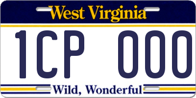 WV license plate 1CP000