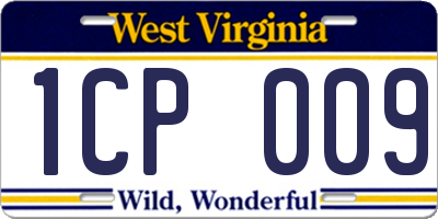 WV license plate 1CP009
