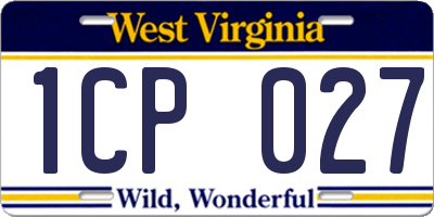 WV license plate 1CP027