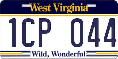 WV license plate 1CP044