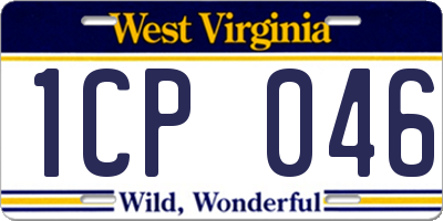 WV license plate 1CP046