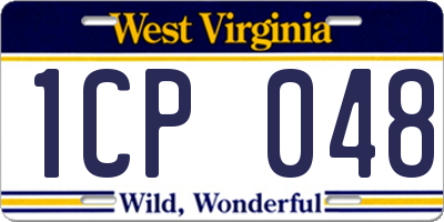 WV license plate 1CP048