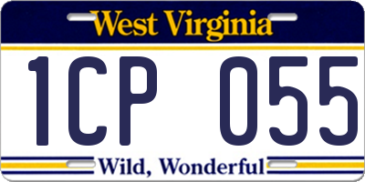 WV license plate 1CP055