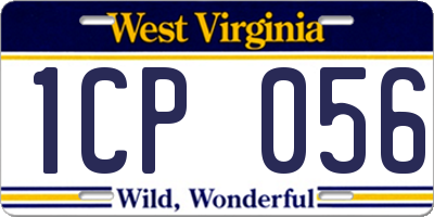 WV license plate 1CP056