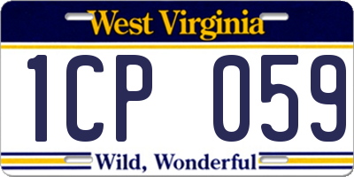 WV license plate 1CP059