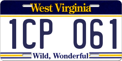 WV license plate 1CP061