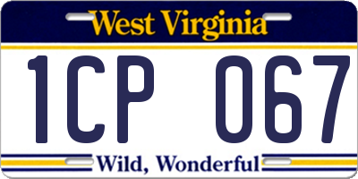 WV license plate 1CP067