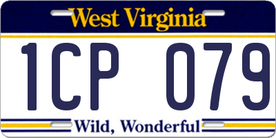 WV license plate 1CP079