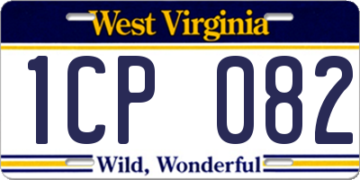 WV license plate 1CP082