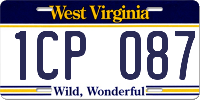 WV license plate 1CP087