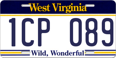 WV license plate 1CP089