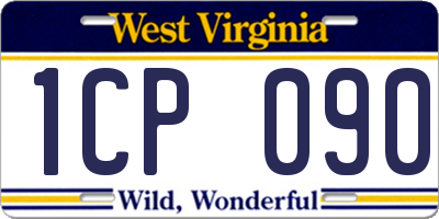 WV license plate 1CP090