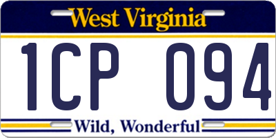 WV license plate 1CP094