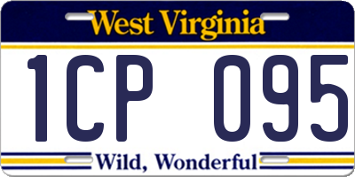 WV license plate 1CP095