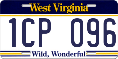WV license plate 1CP096