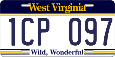 WV license plate 1CP097