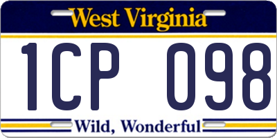 WV license plate 1CP098