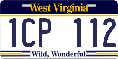 WV license plate 1CP112