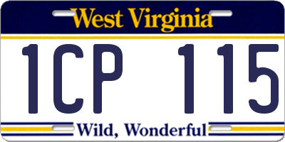 WV license plate 1CP115