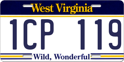 WV license plate 1CP119