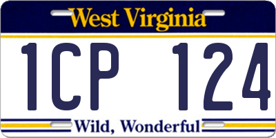 WV license plate 1CP124