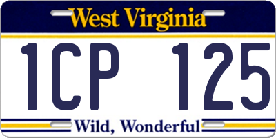 WV license plate 1CP125