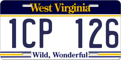 WV license plate 1CP126