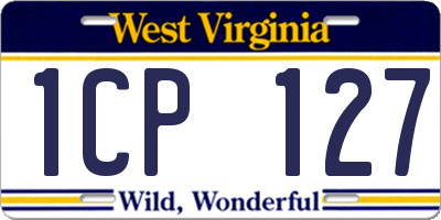 WV license plate 1CP127