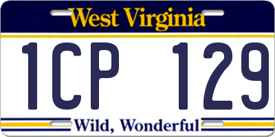 WV license plate 1CP129