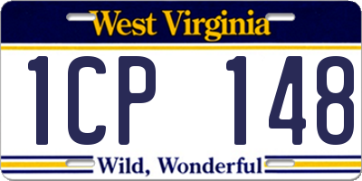 WV license plate 1CP148