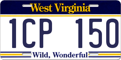 WV license plate 1CP150