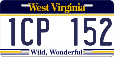 WV license plate 1CP152