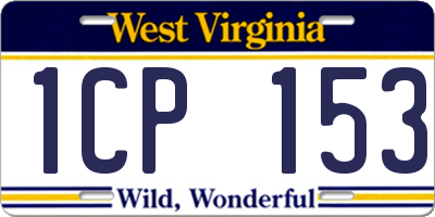 WV license plate 1CP153