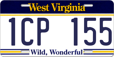 WV license plate 1CP155