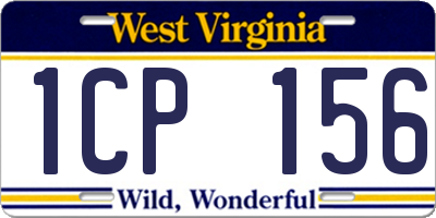 WV license plate 1CP156