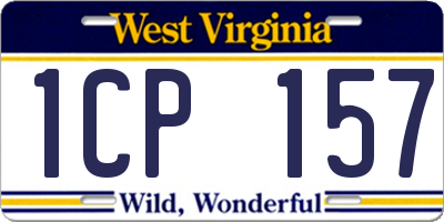 WV license plate 1CP157