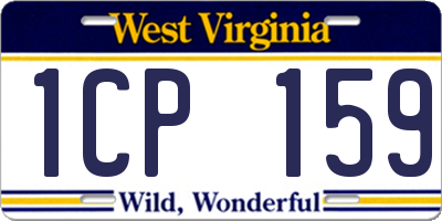 WV license plate 1CP159